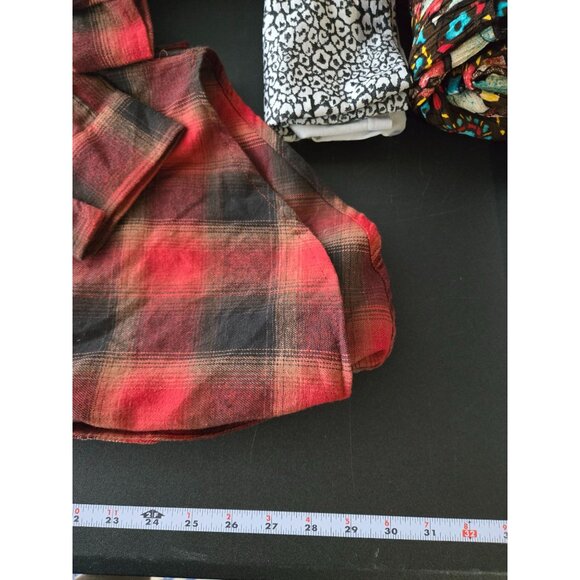 L.I.F.E. Womens Red and Brown Plaid Button-Up Shirt Size Large Evermore Fall - Picture 8 of 9